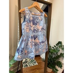Matilda Jane Platinum Floral Tunic Blue Pink Sleeveless Button Back Women's XS